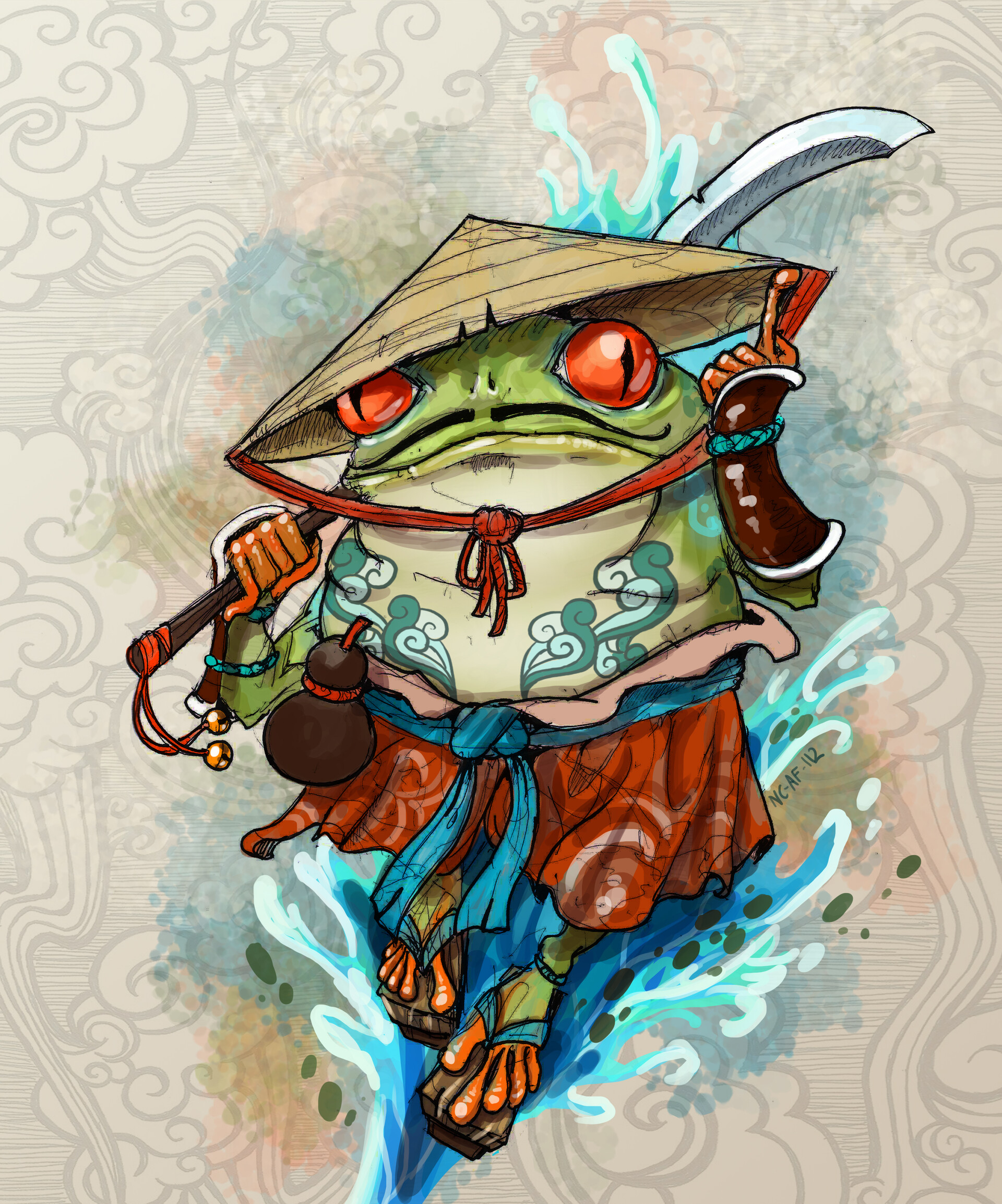 ArtStation Frog samurai