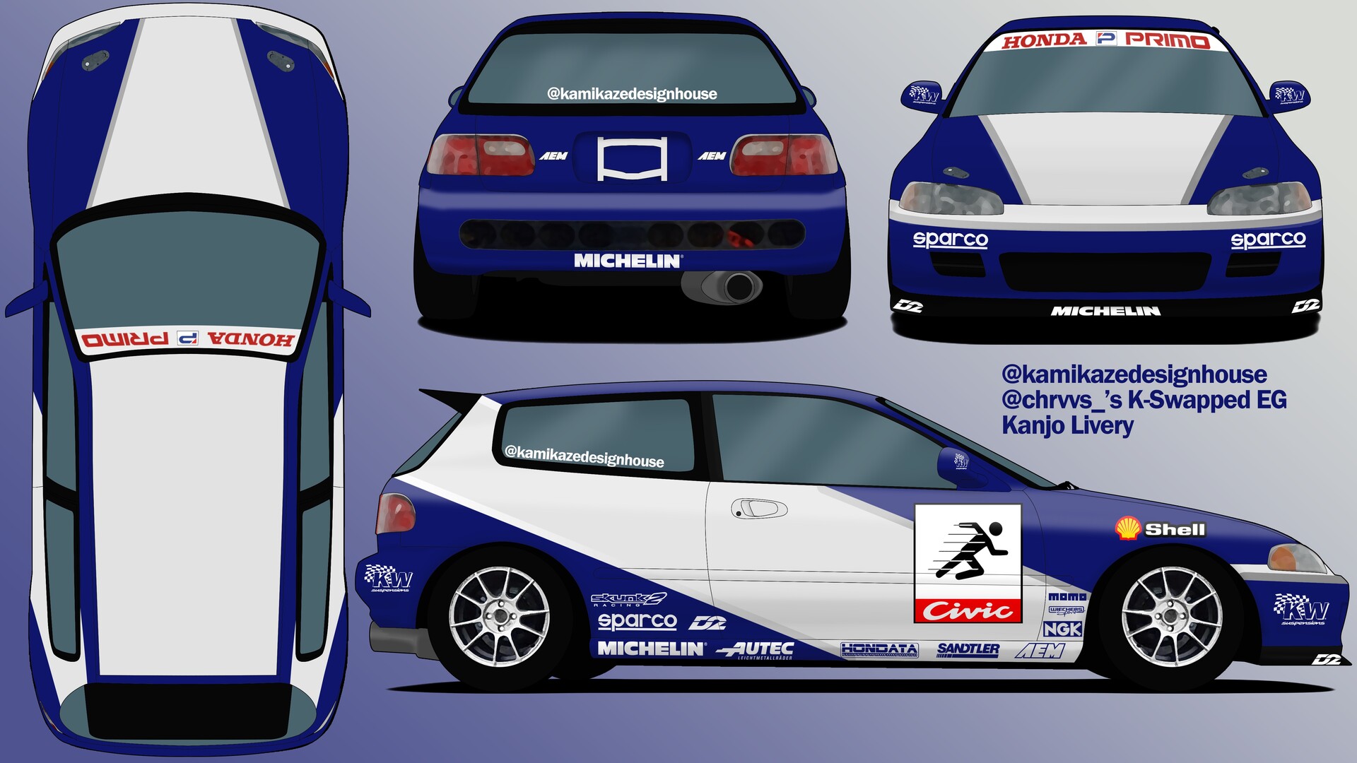 ArtStation Civic EG FiveSpeedRunners Livery