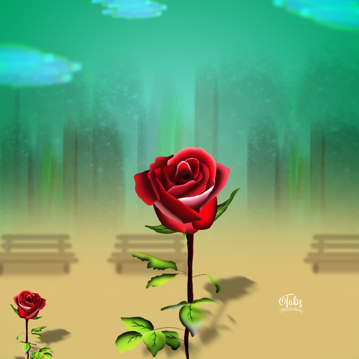 ArtStation - Red Rose Illustration