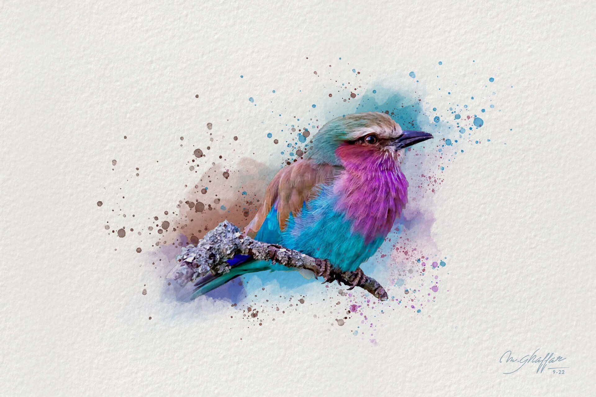 Lilac Breasted Roller Bird Art - Diamond Paintings 
