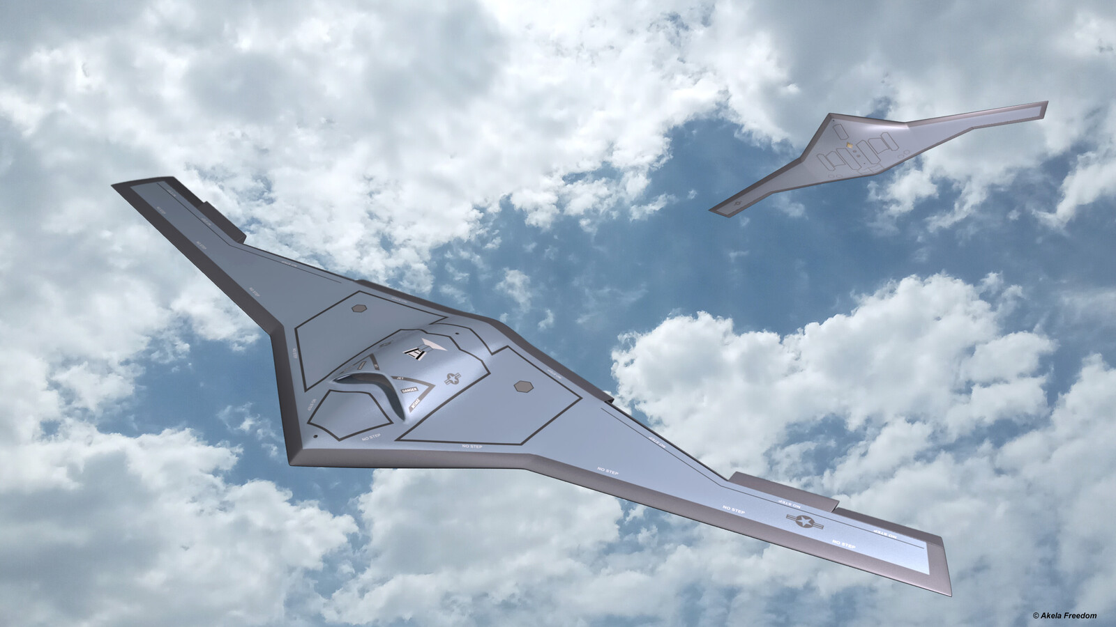 Northrop-Grummans SG-2

Link for 3D model:
https://www.cgtrader.com/3d-models/aircraft/military-aircraft/sg-2-ucav