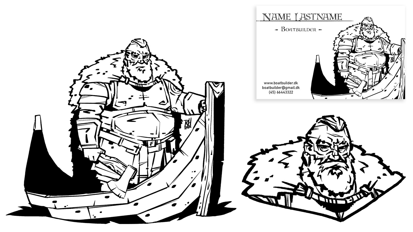 Viking in a boat