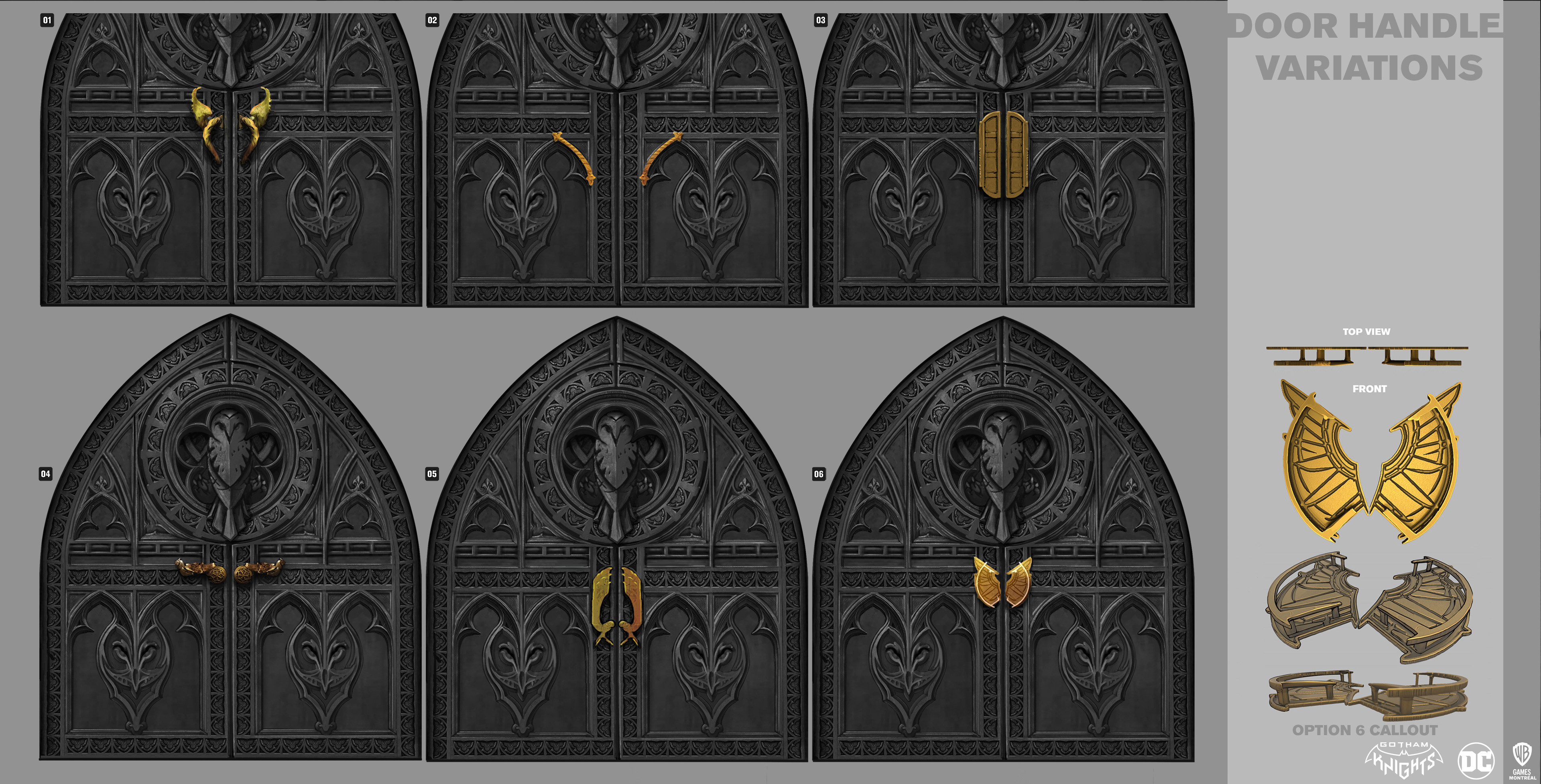Court of Owl generic door - handle variations 