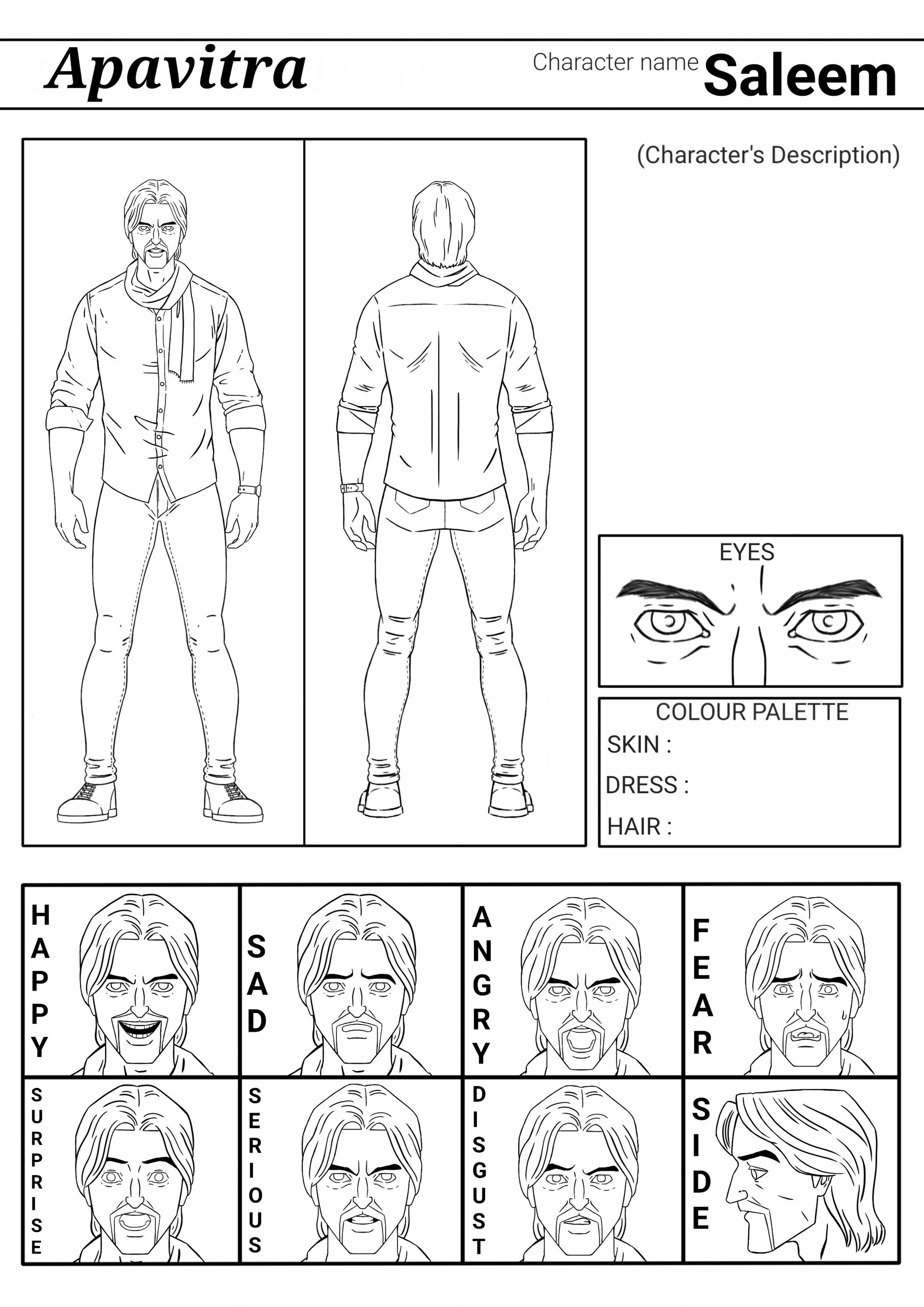 Artstation character design sheet