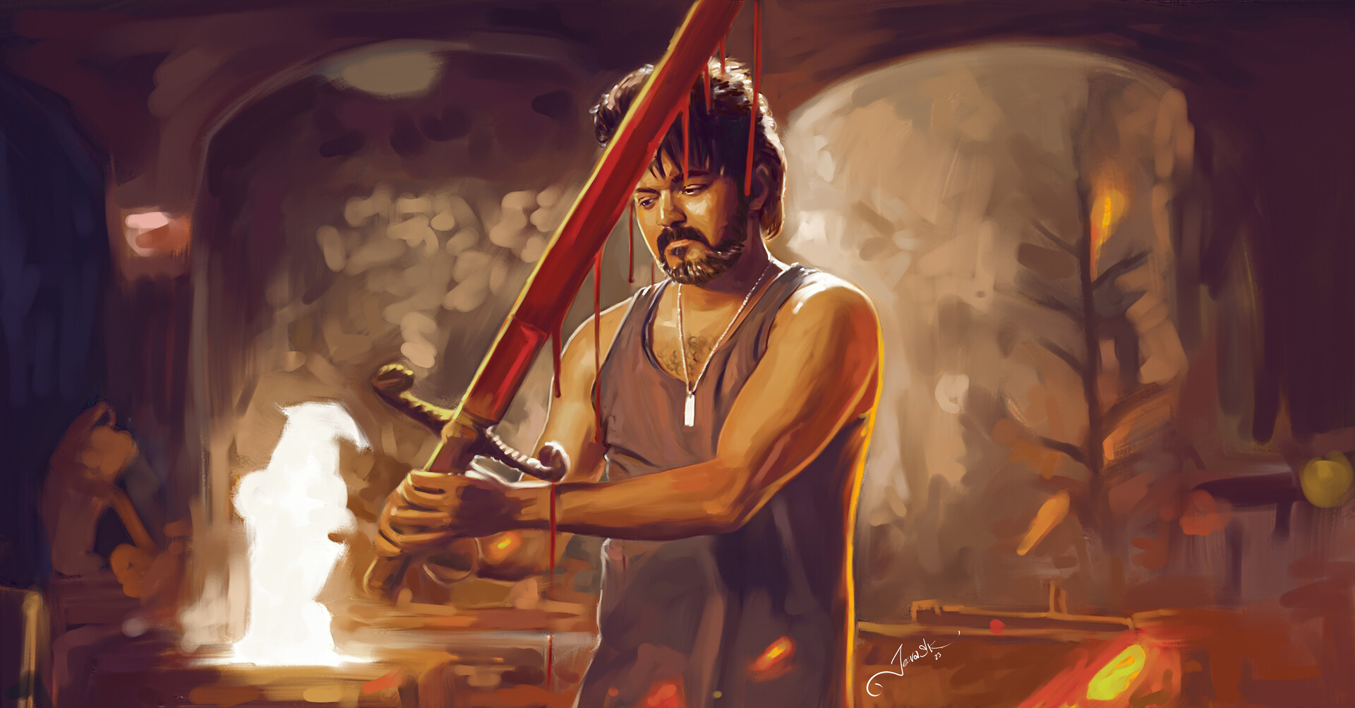ArtStation - Leo Movie Thalapathy Vijay Painting 2023 #Leo #LokeshKanagaraj  #lokeshcinematicuniverse