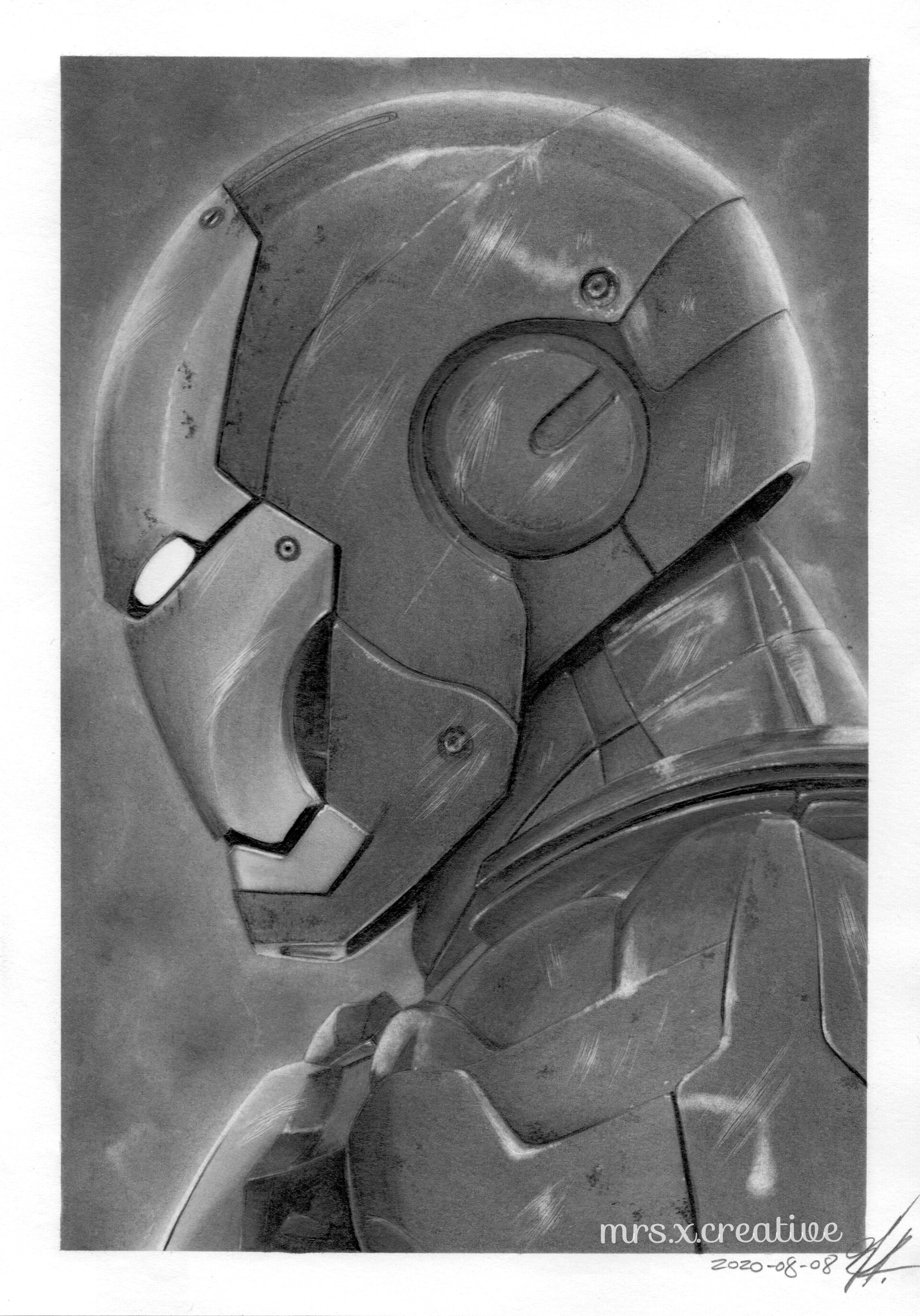 Marvel Avengers Silver Age Sketch Card by Kevin West of Iron Man