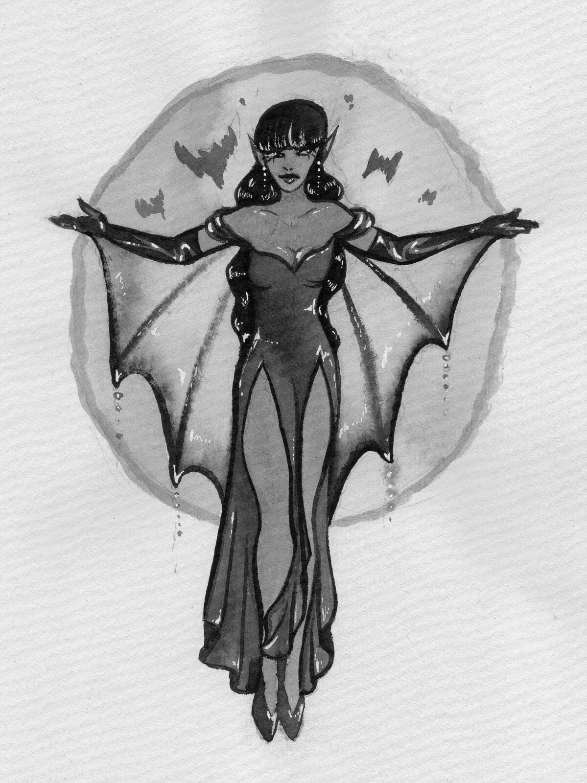 For the Inktober 2022 challenge. "Bat"
