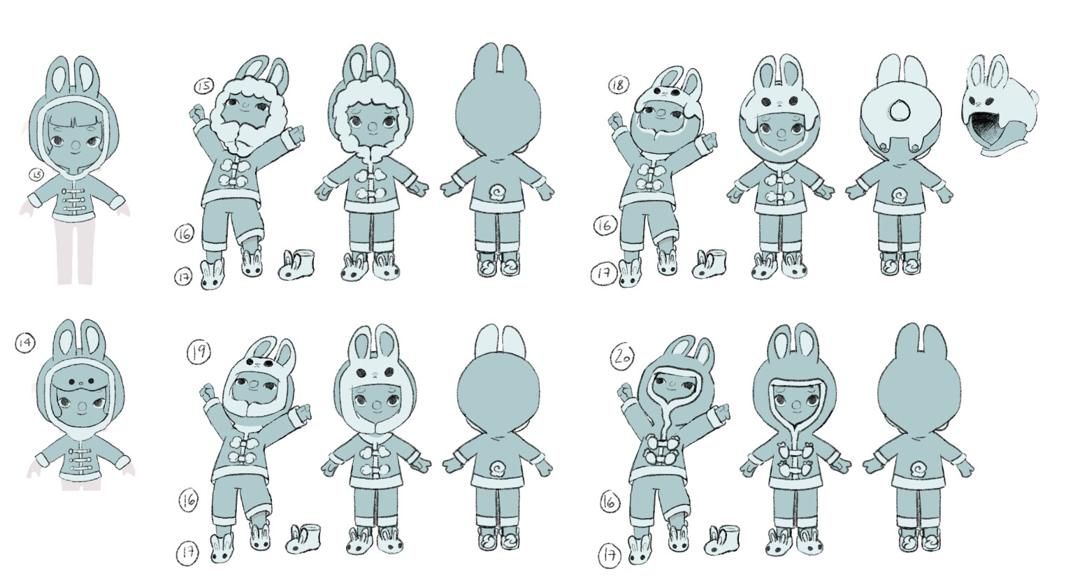 rabbit costume - sketch exploration