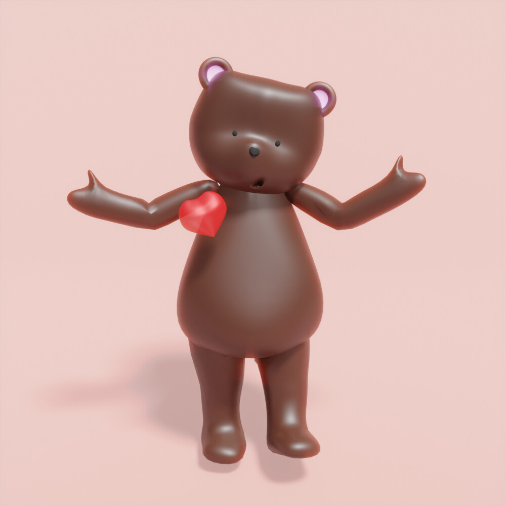 ArtStation - Valentines day Teddy bear
