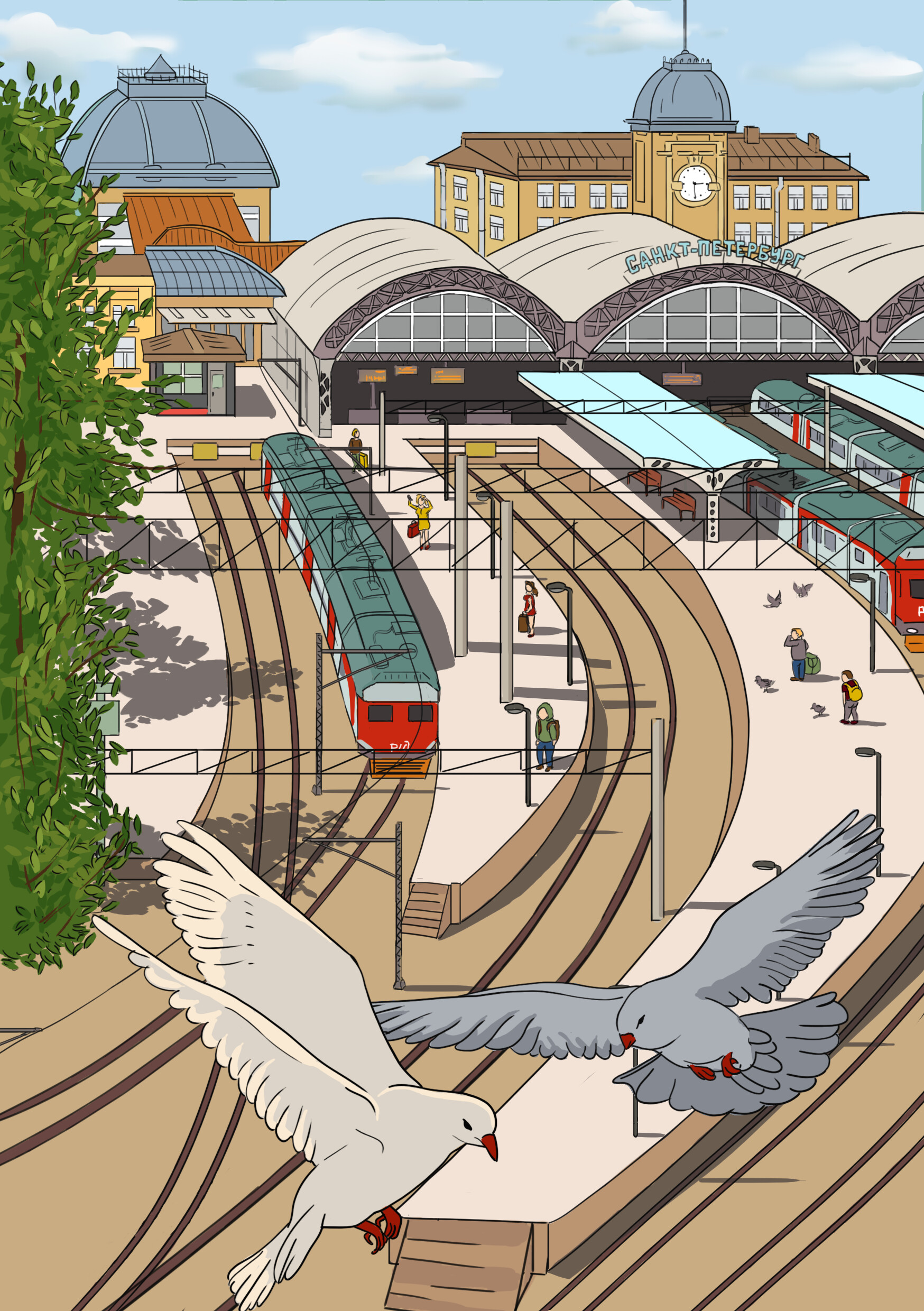 ArtStation - Cartoon train station