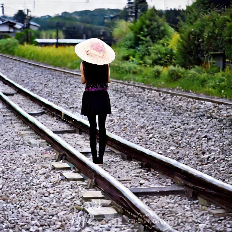 ArtStation - Japanese Lady Waiting For A Train In The Countryside To ...