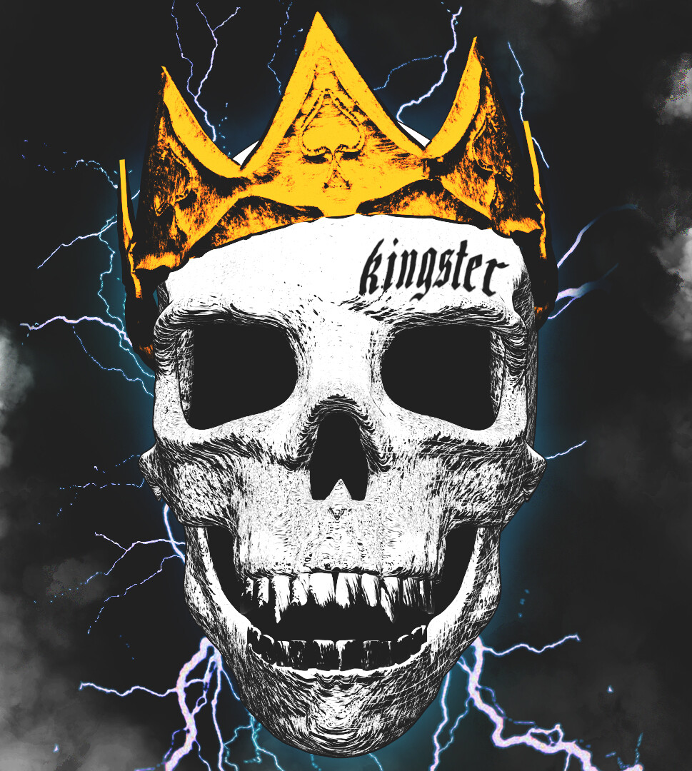 ArtStation Heavy metal styled skull logo