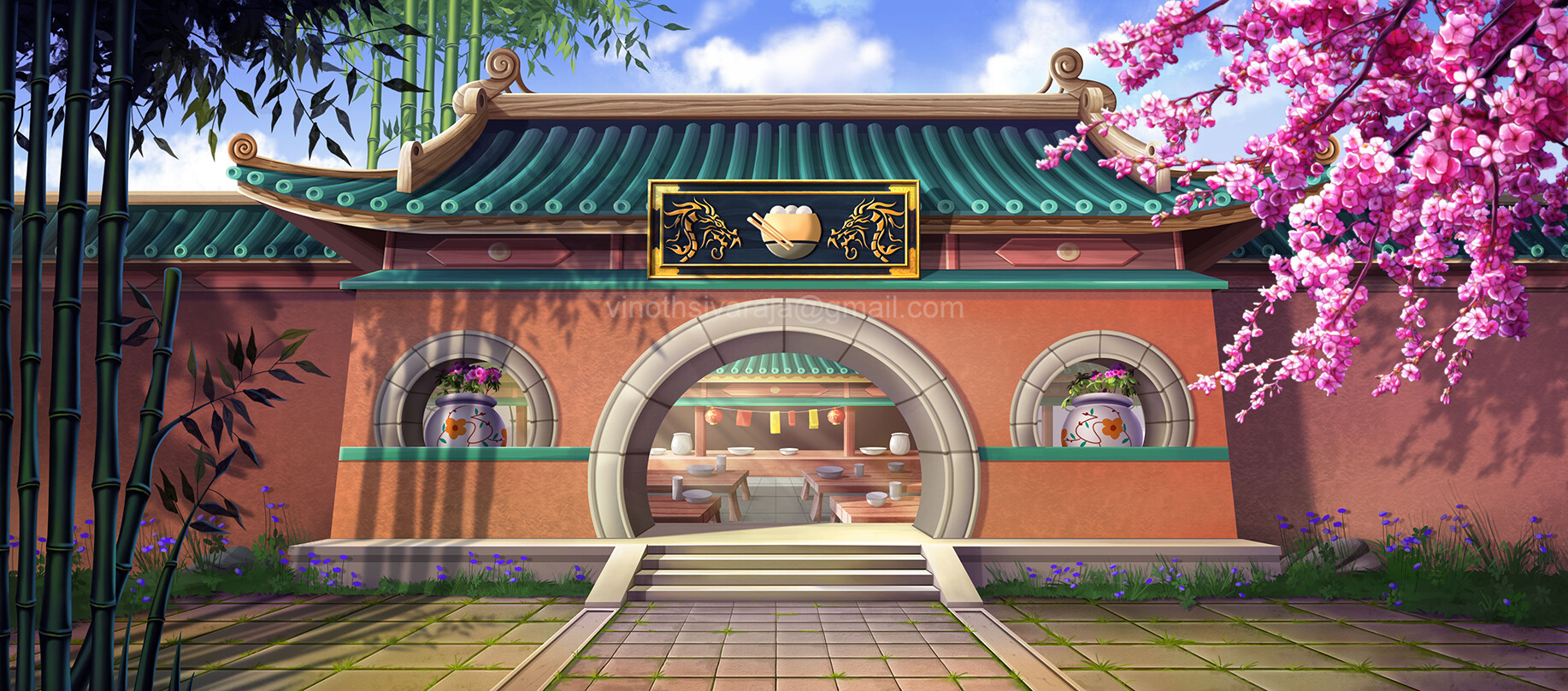 ArtStation Chinese Restaurant Exterior artstation-chinese-restaurant-exterior