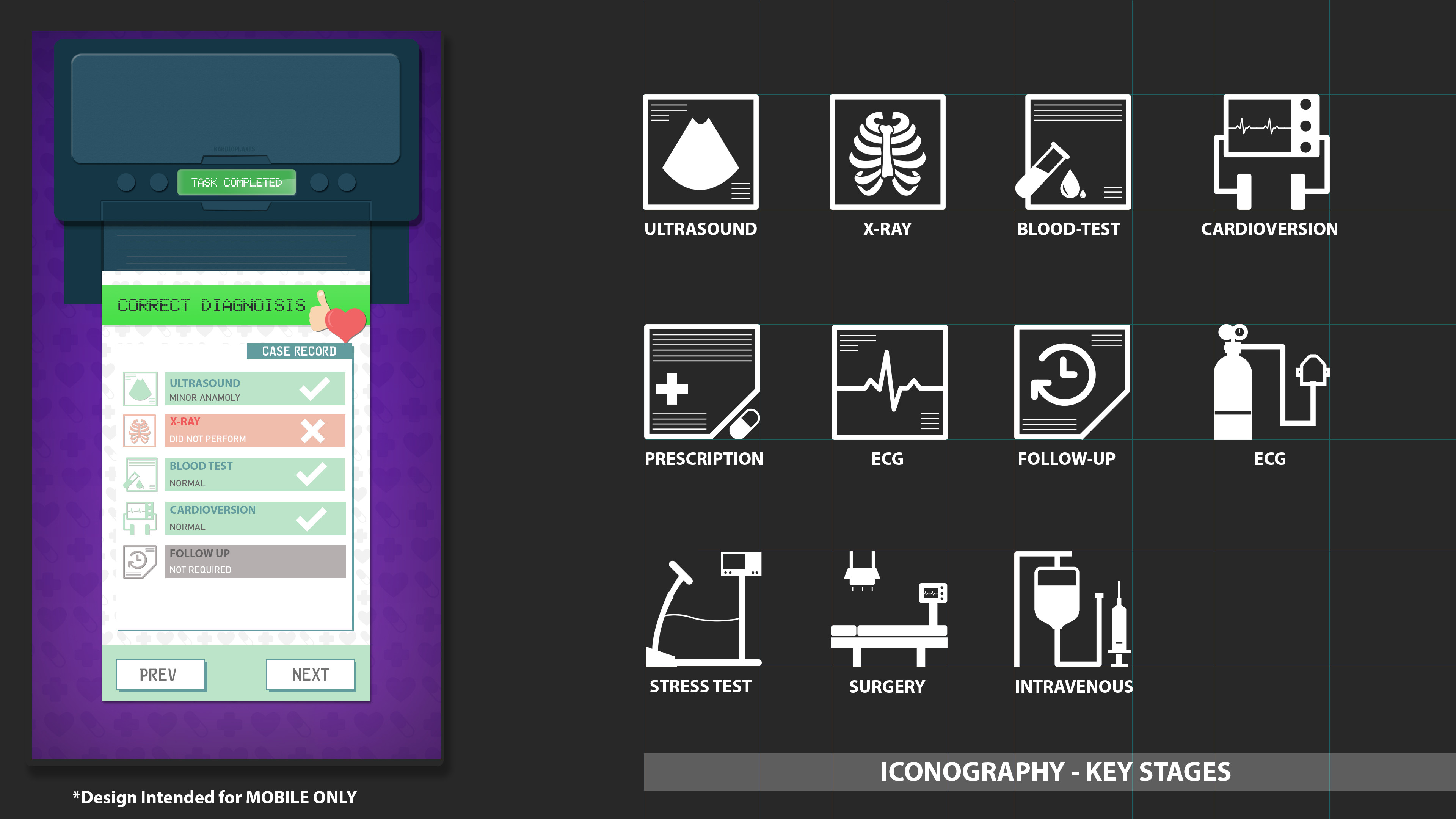 Iconography for Patient Diagnosis Screen