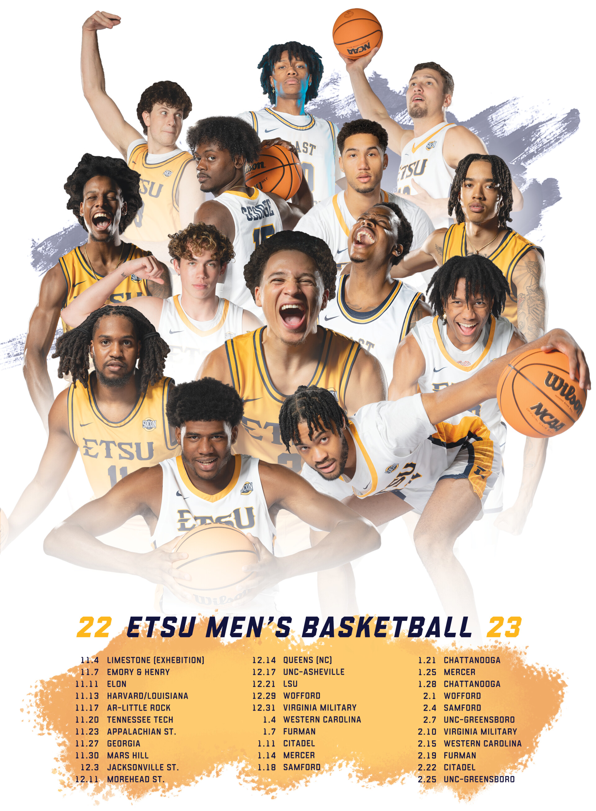 ArtStation ETSU 2023 Men's Basketball Schedule Poster