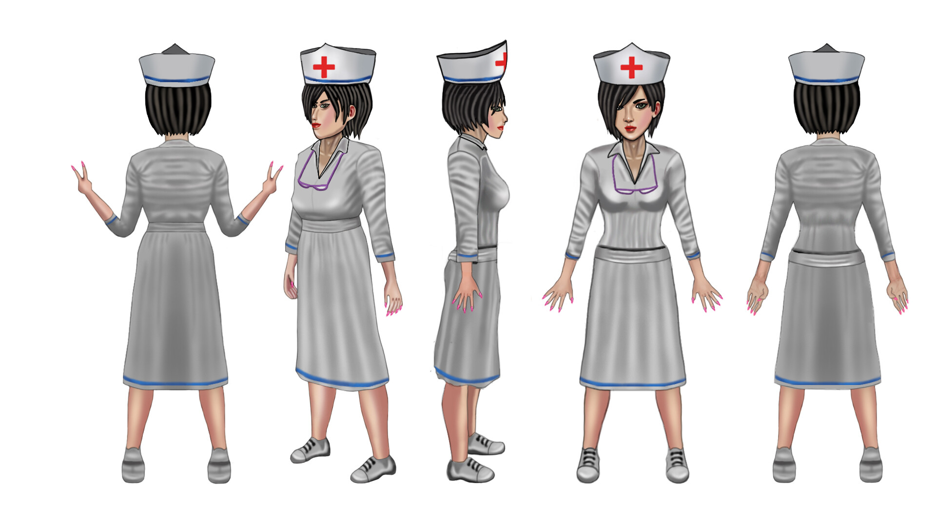 ArtStation Nurse character turnaround sheet
