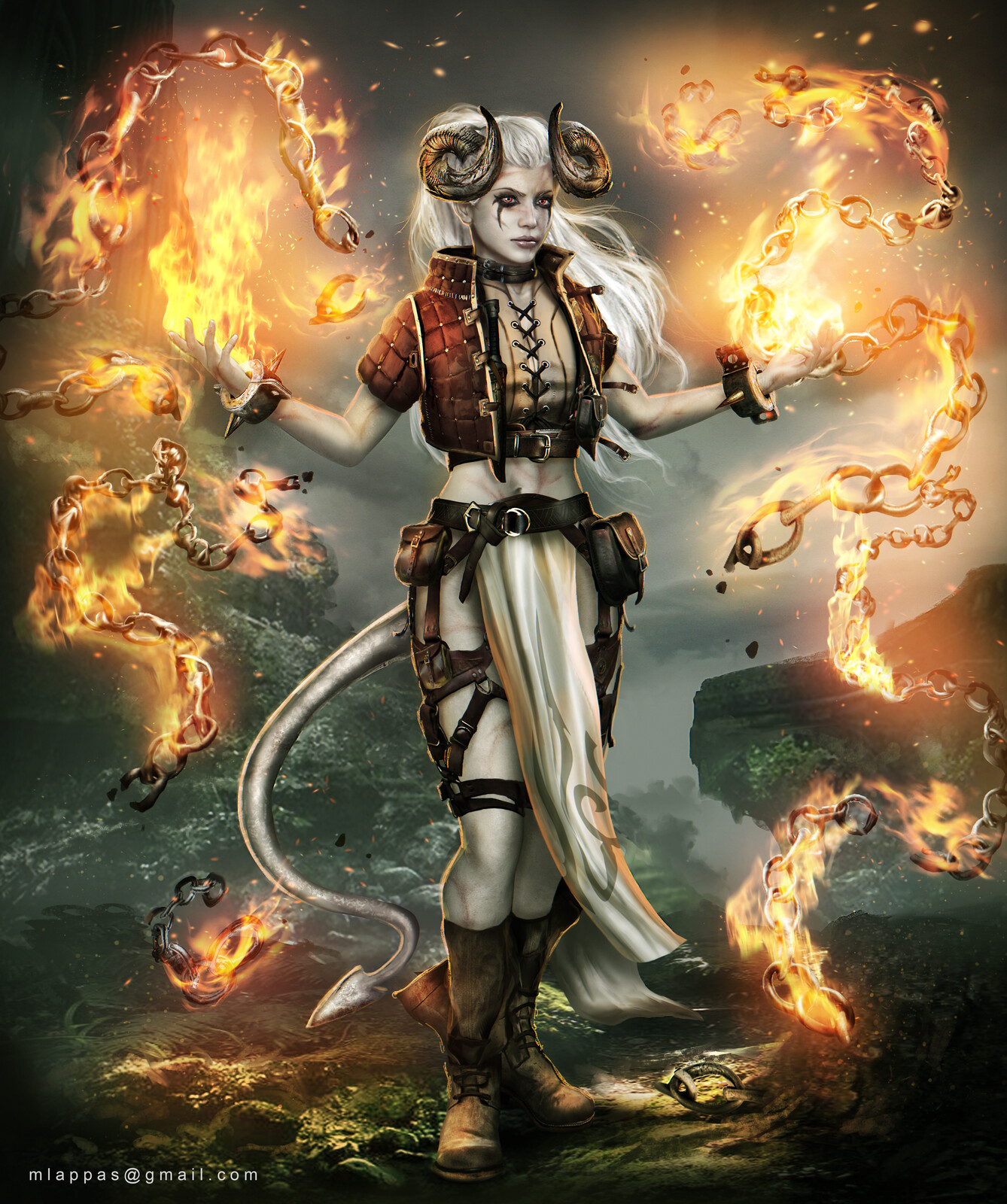 Keahi the dreconic sorceress-artwork commission