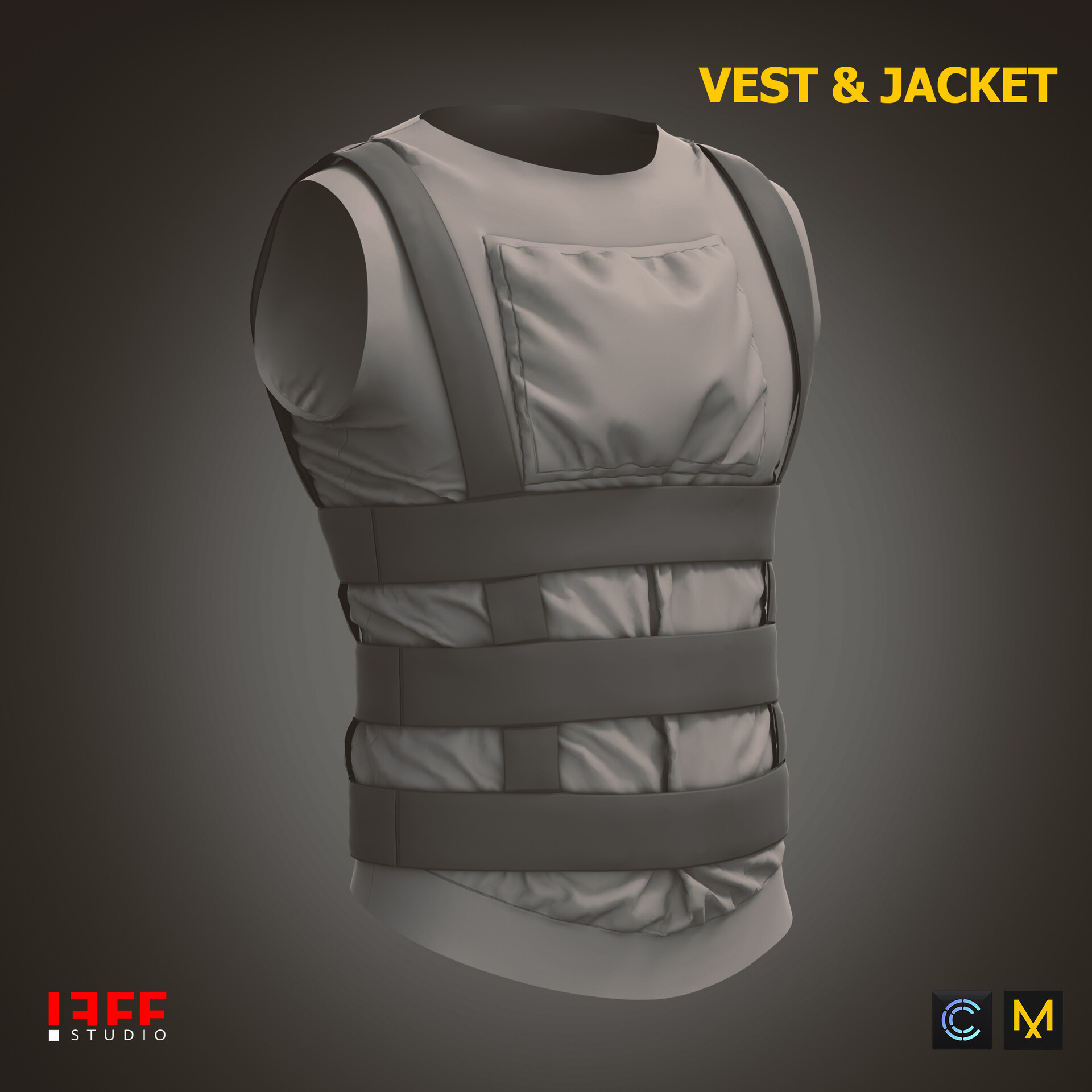 ArtStation - Body Armor Vest, Marvelous Designer