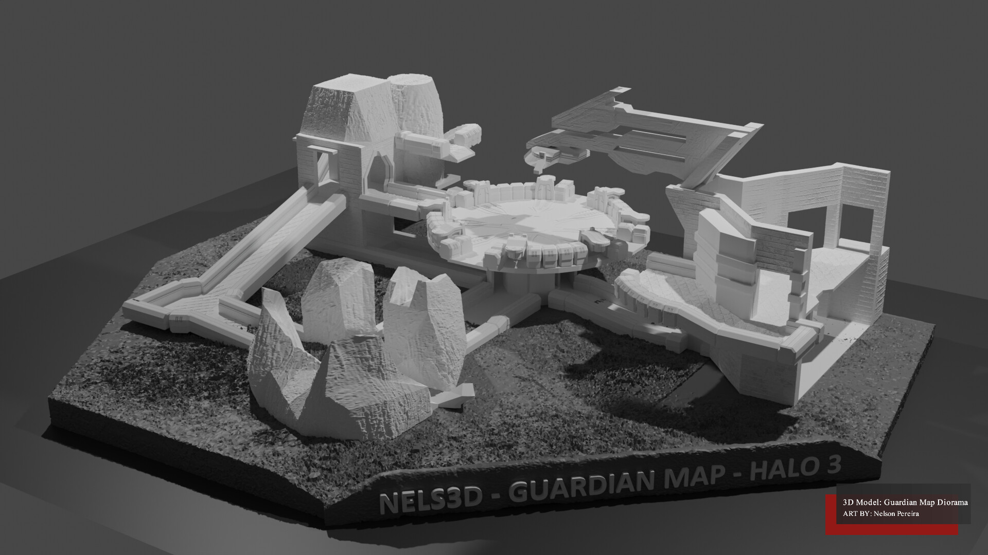 ArtStation Guardian Map (Halo 3) (Diorama Concept)