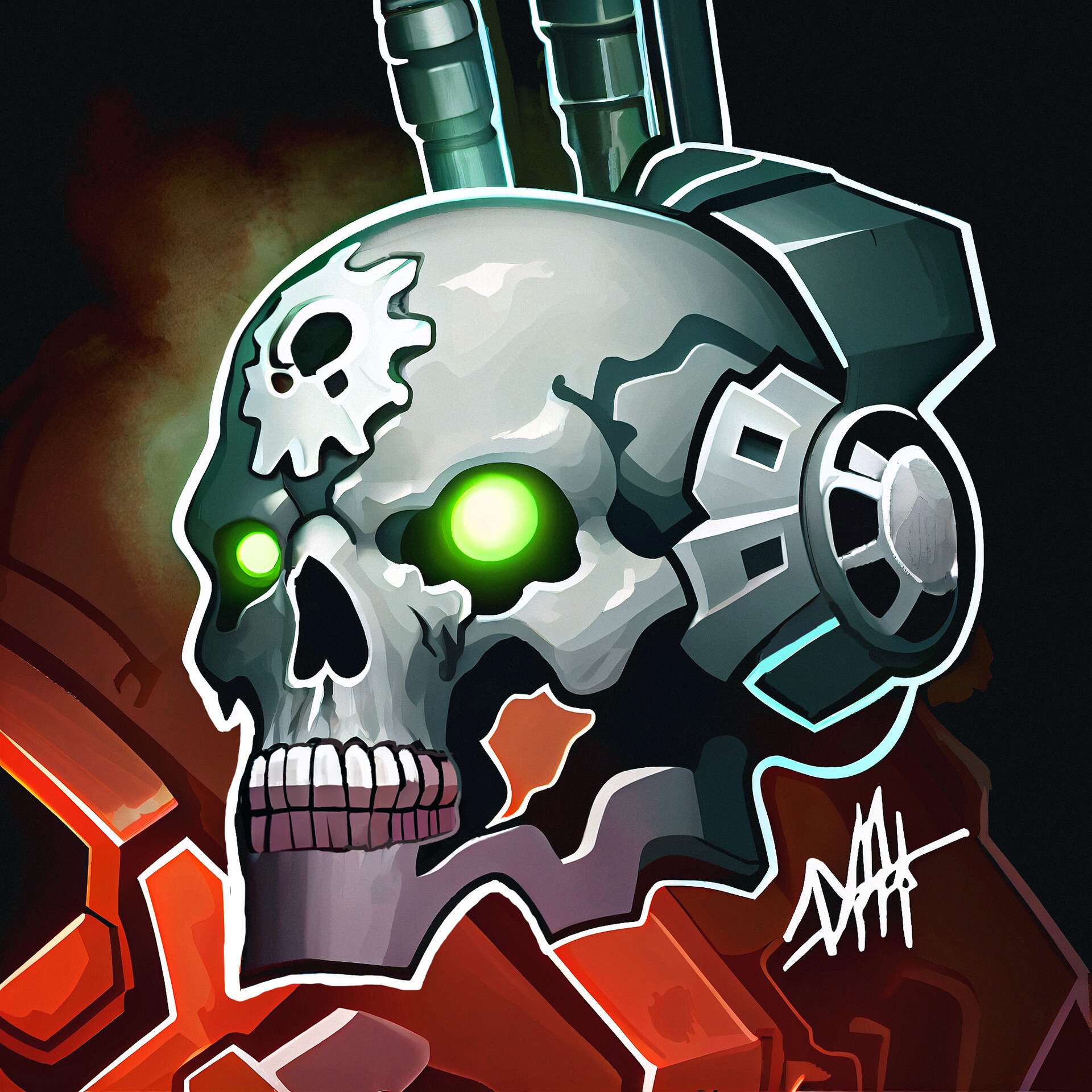 ArtStation Servo Skull Warhammer 40k. Stylized art