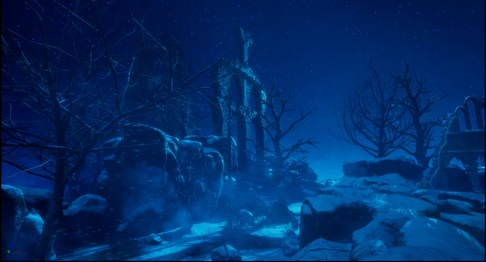 UE5 Winter Storm Scene VFX and Lighting