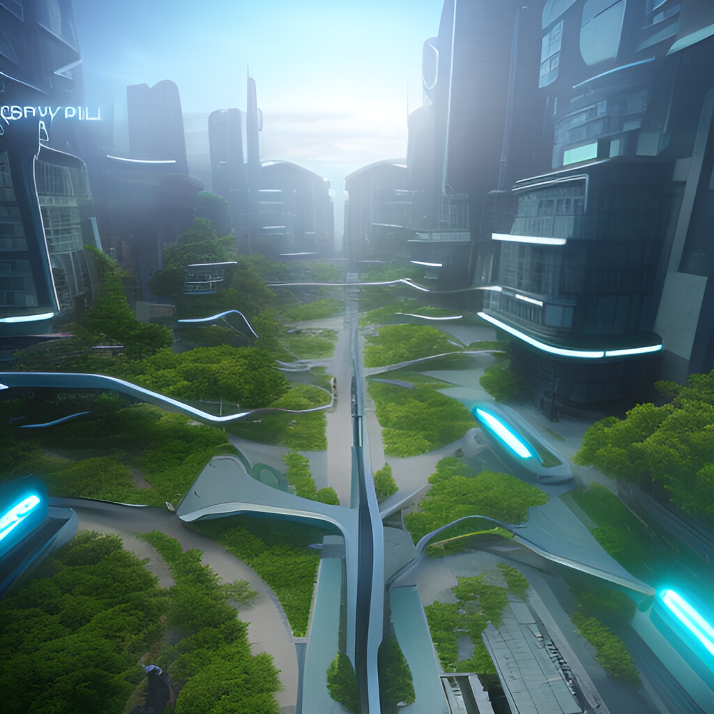 Artstation Futuristic City Seoul Utopian Cyberpunk Bionic