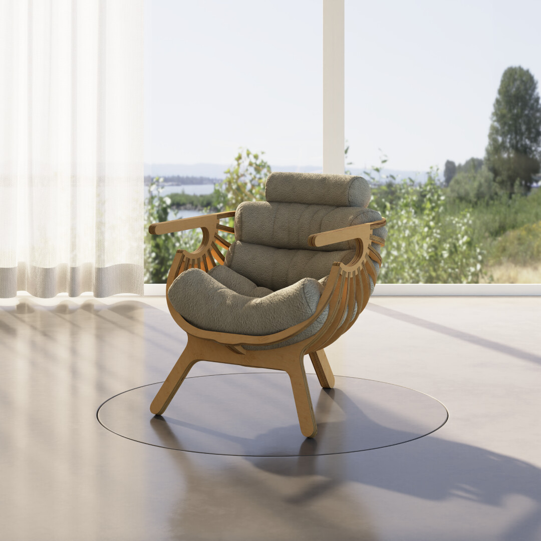 ArtStation Branca s Shell lounge chair render