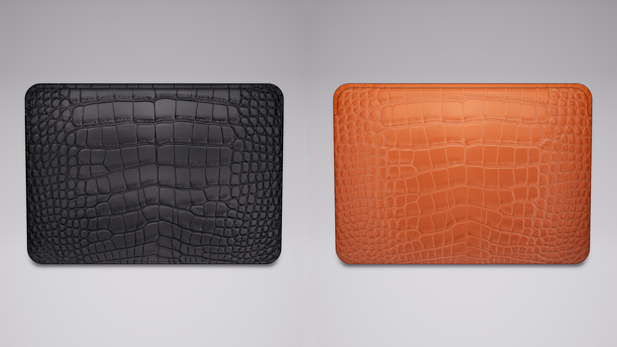 Laptop Sleeve (Black/Orange Alligator)
