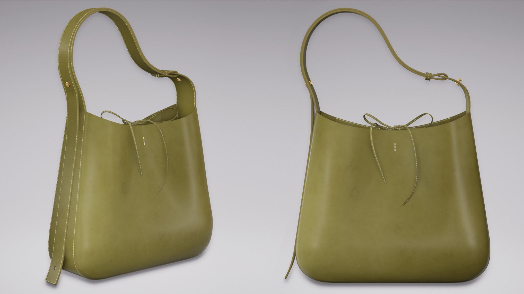 Feed Bag (Green Vegetable-Tanned Leather)