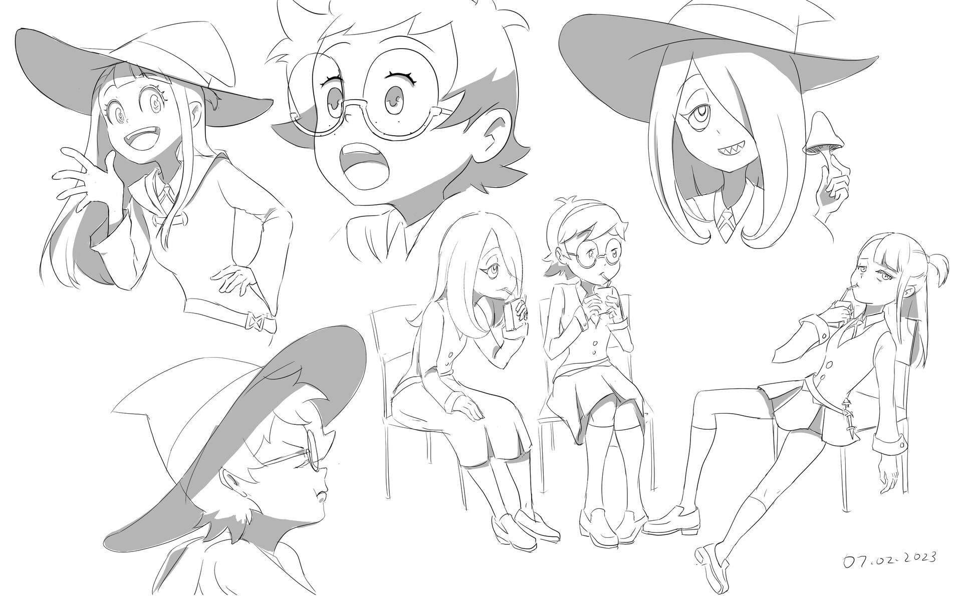 ArtStation - Little Witch Academia Character drawing