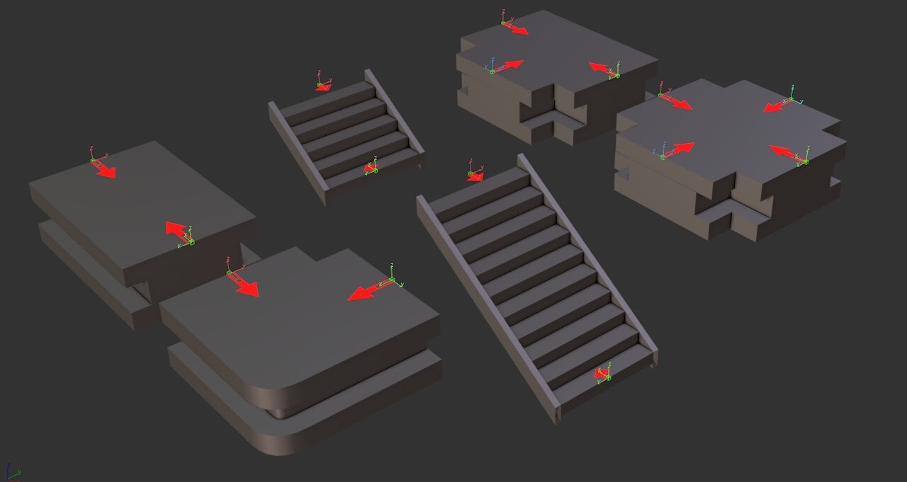 When the walkways are authored, they have pre-determined snapping points added in that tell the system where to snap from (locations can be cycled through), as well as a set of rules for determining which classes and points it is allowed to snap to (other