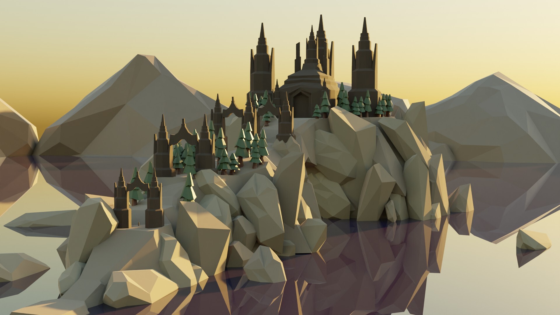 Хогвартс Low Poly