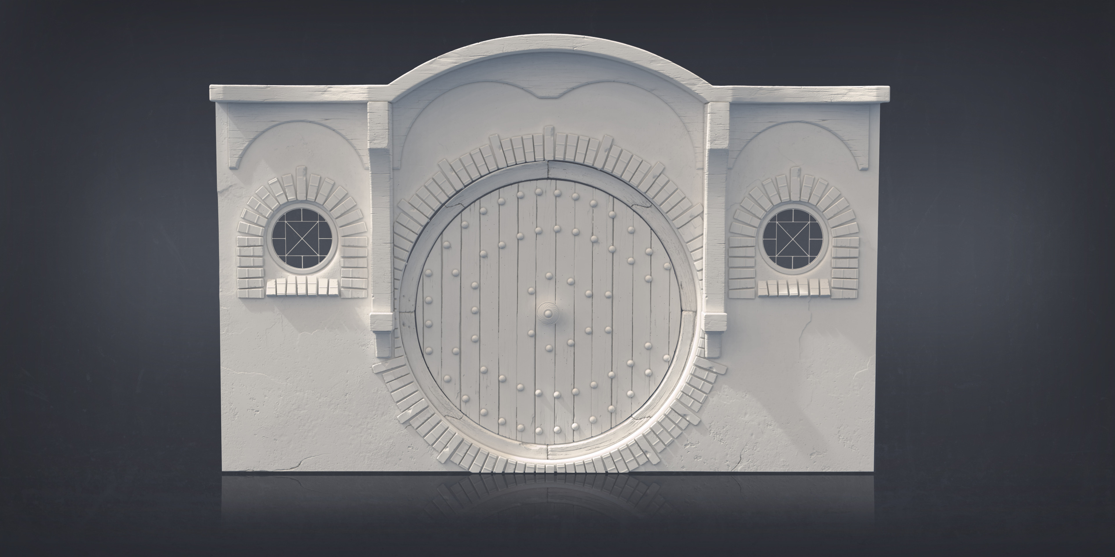 Hobbit door sculpt, just for fun. Had the idea to do a full scene but other projects took my interest. 
