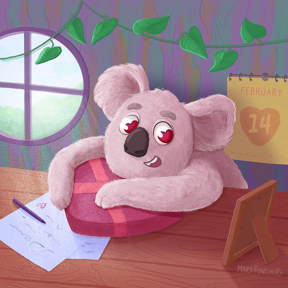 ArtStation koala in love