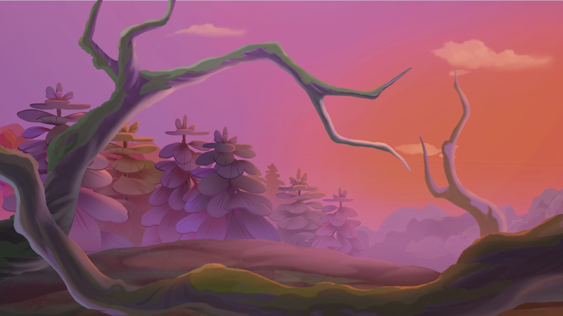 ArtStation - Полянка вечер