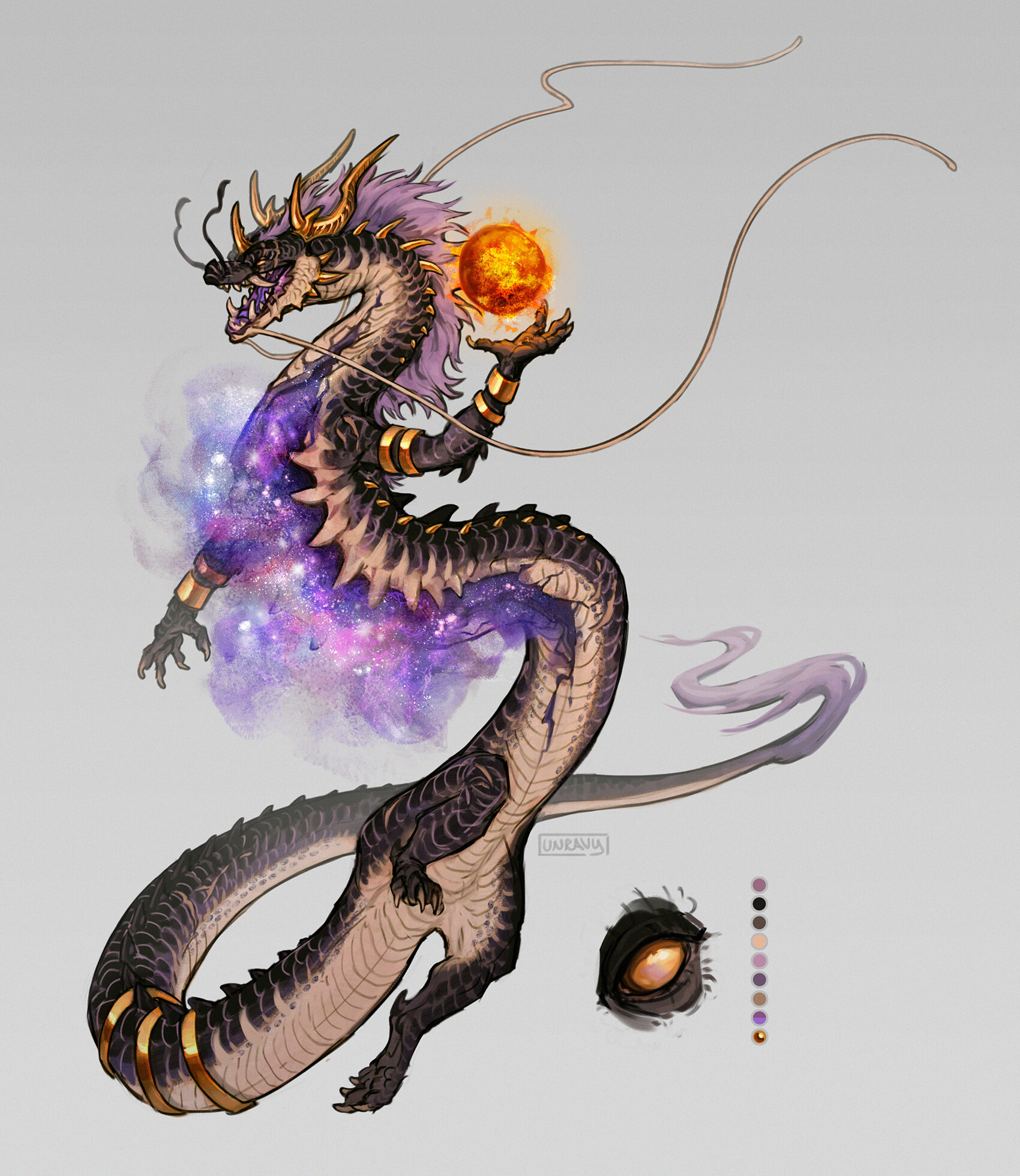 Eastern dragon drawing