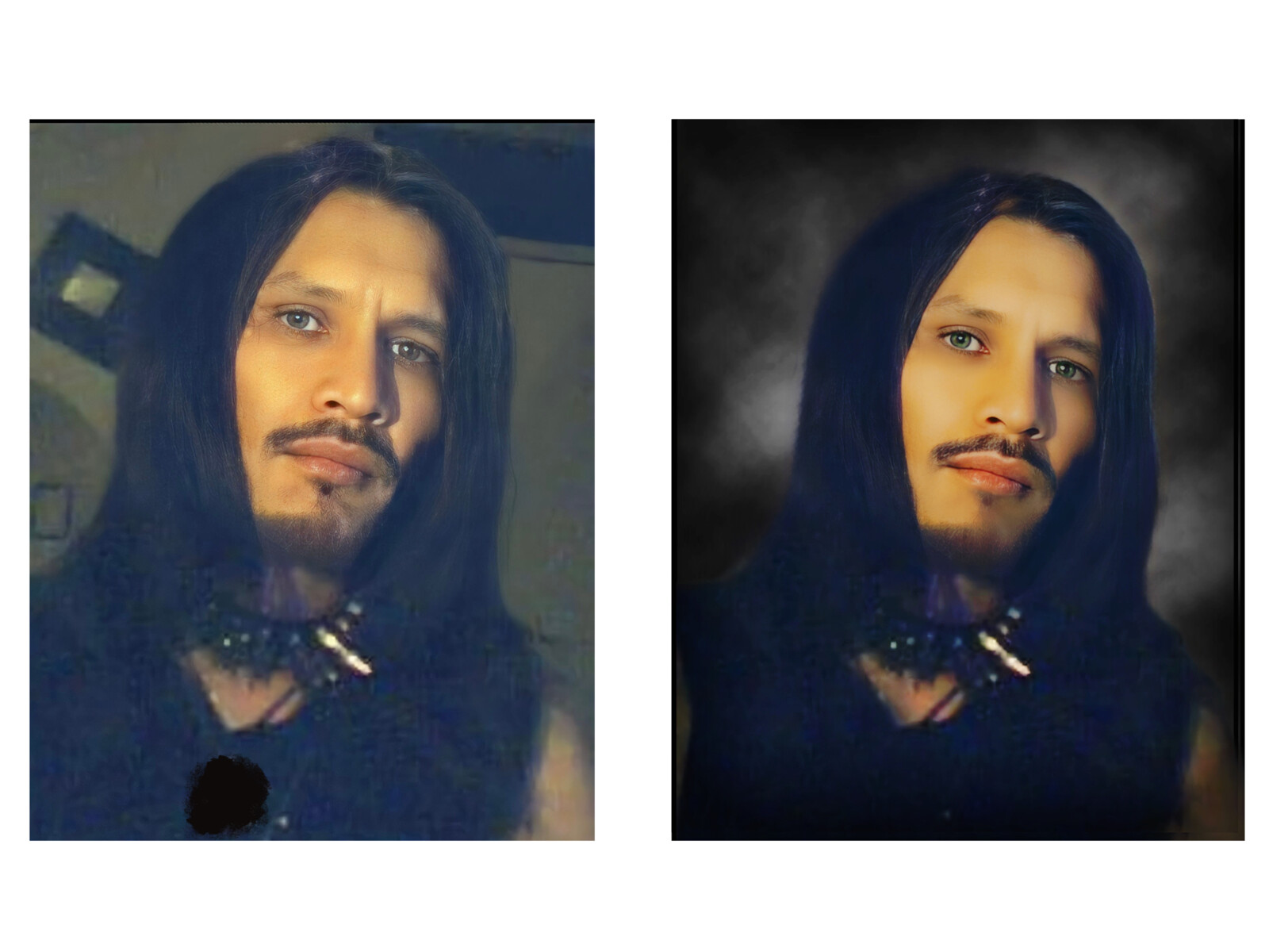 Photo restoration and background change