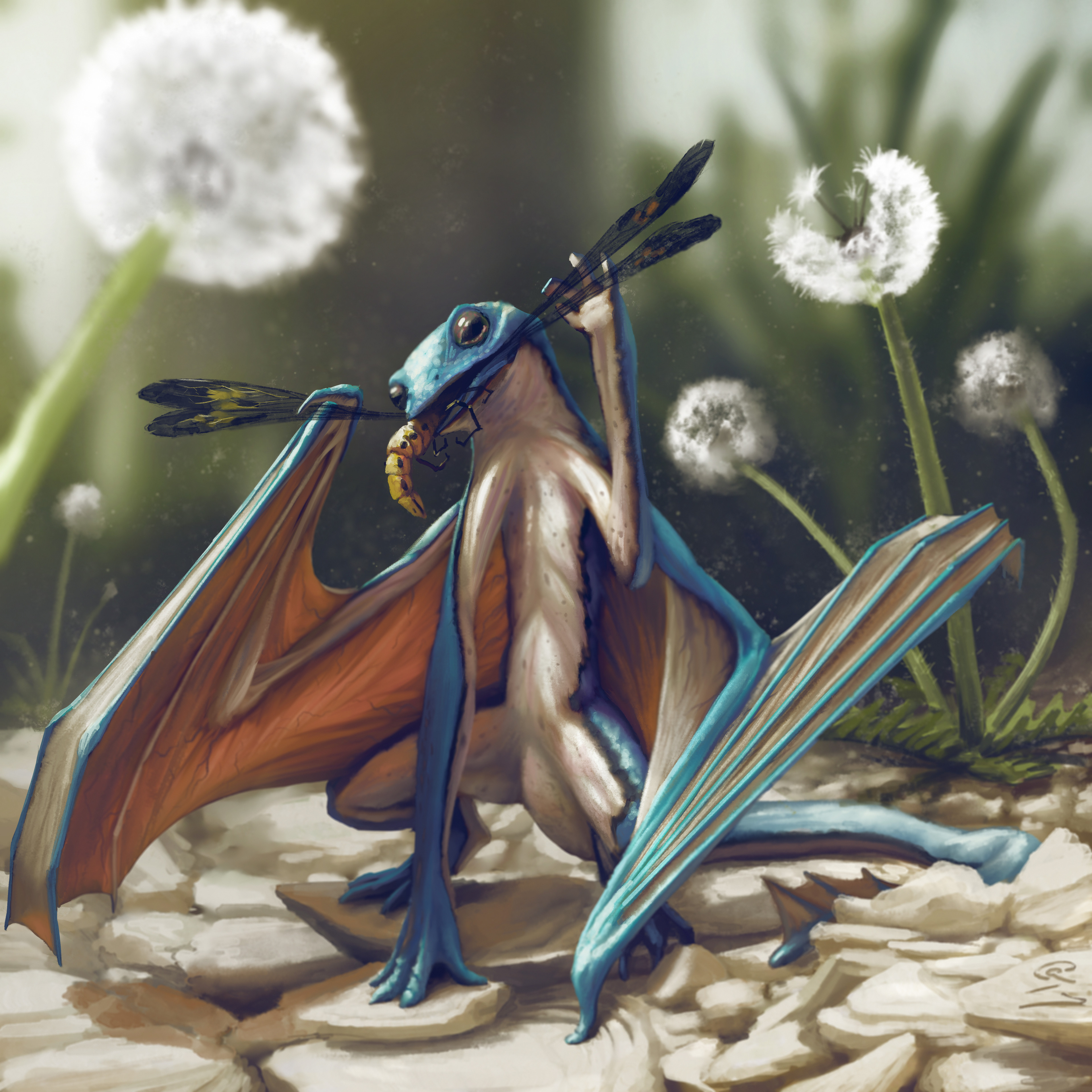 Lazulaki - a rare blue drake found in the Land of Light.