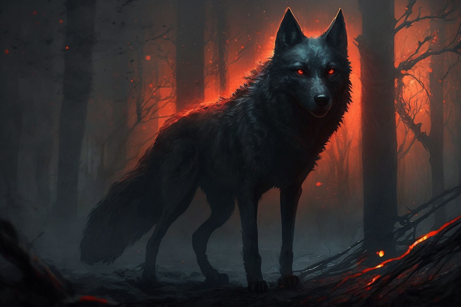 ArtStation - Infernal wolf