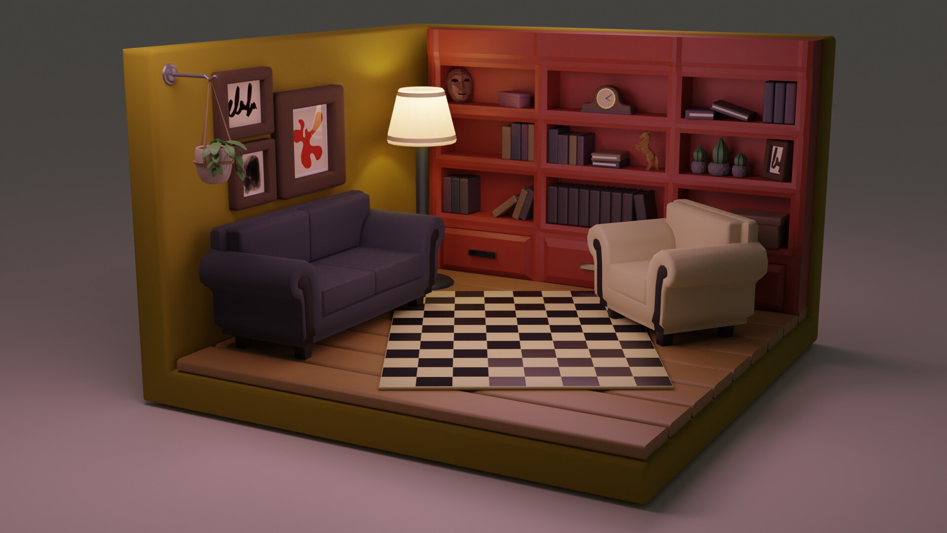 ArtStation Cozy Reading Room   Egemen Holat Prop Render 1 