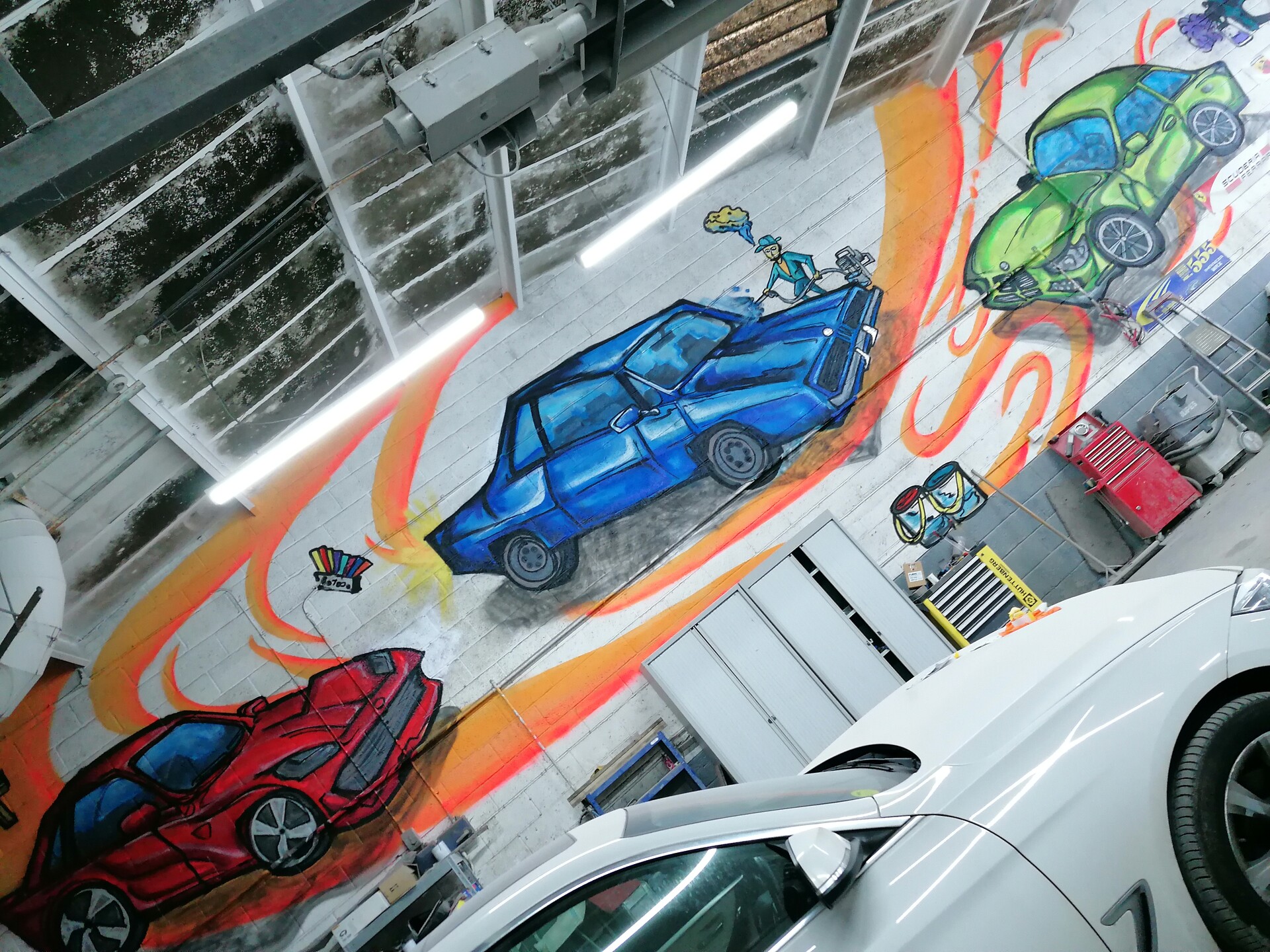 Conrico Steez Car paint shop mural