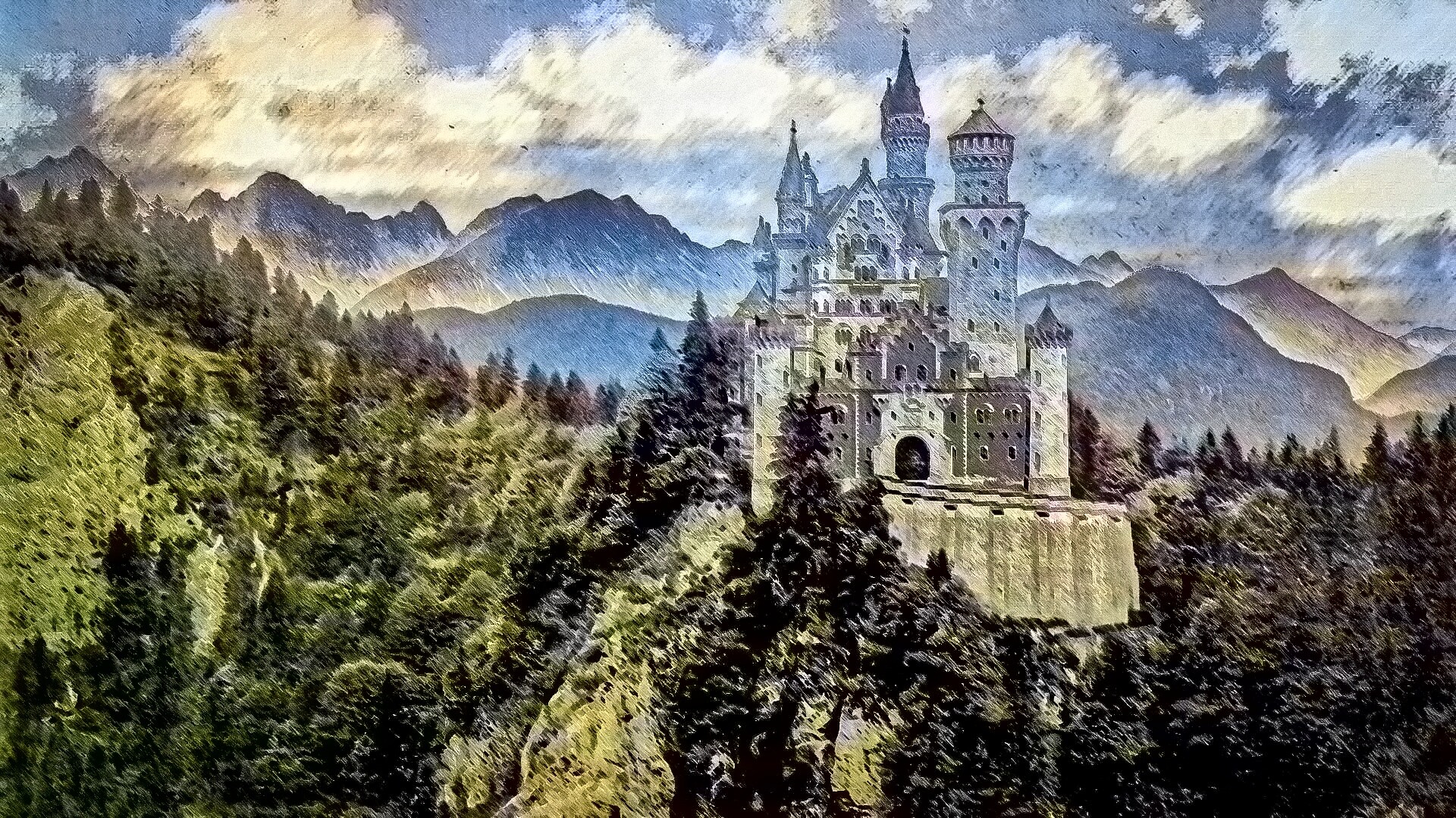 ArtStation - Landscape with castle