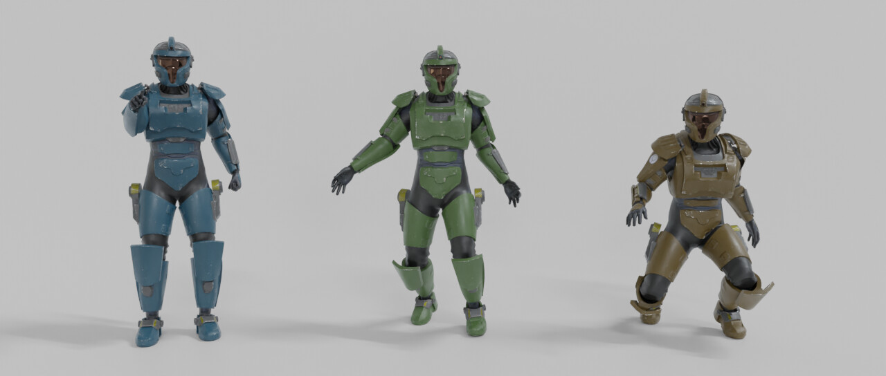 Front with different poses. 