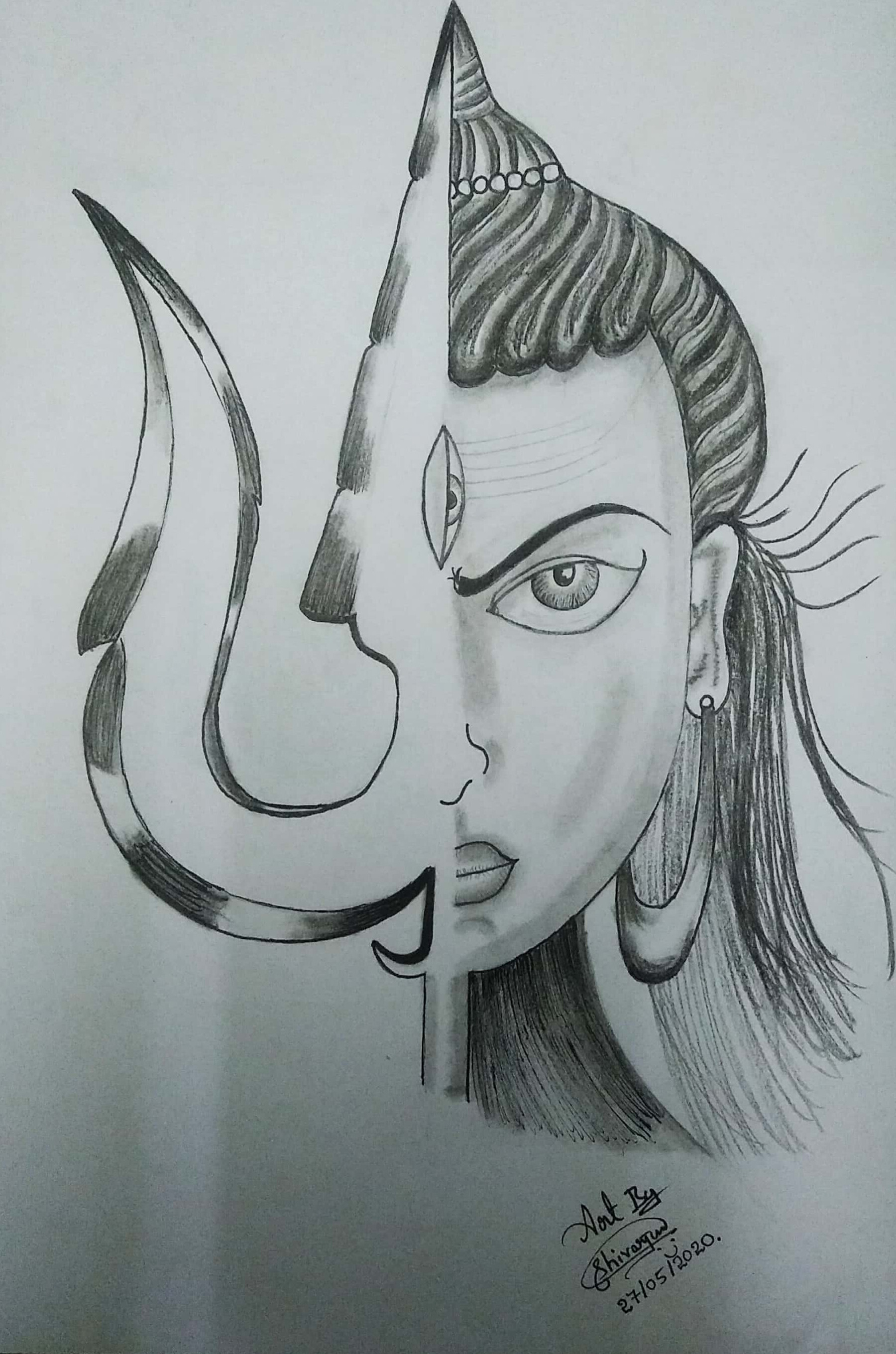 Hand draw hindu lord shiva sketch for indian god maha shivratri background  5991611 Vector Art at Vecteezy