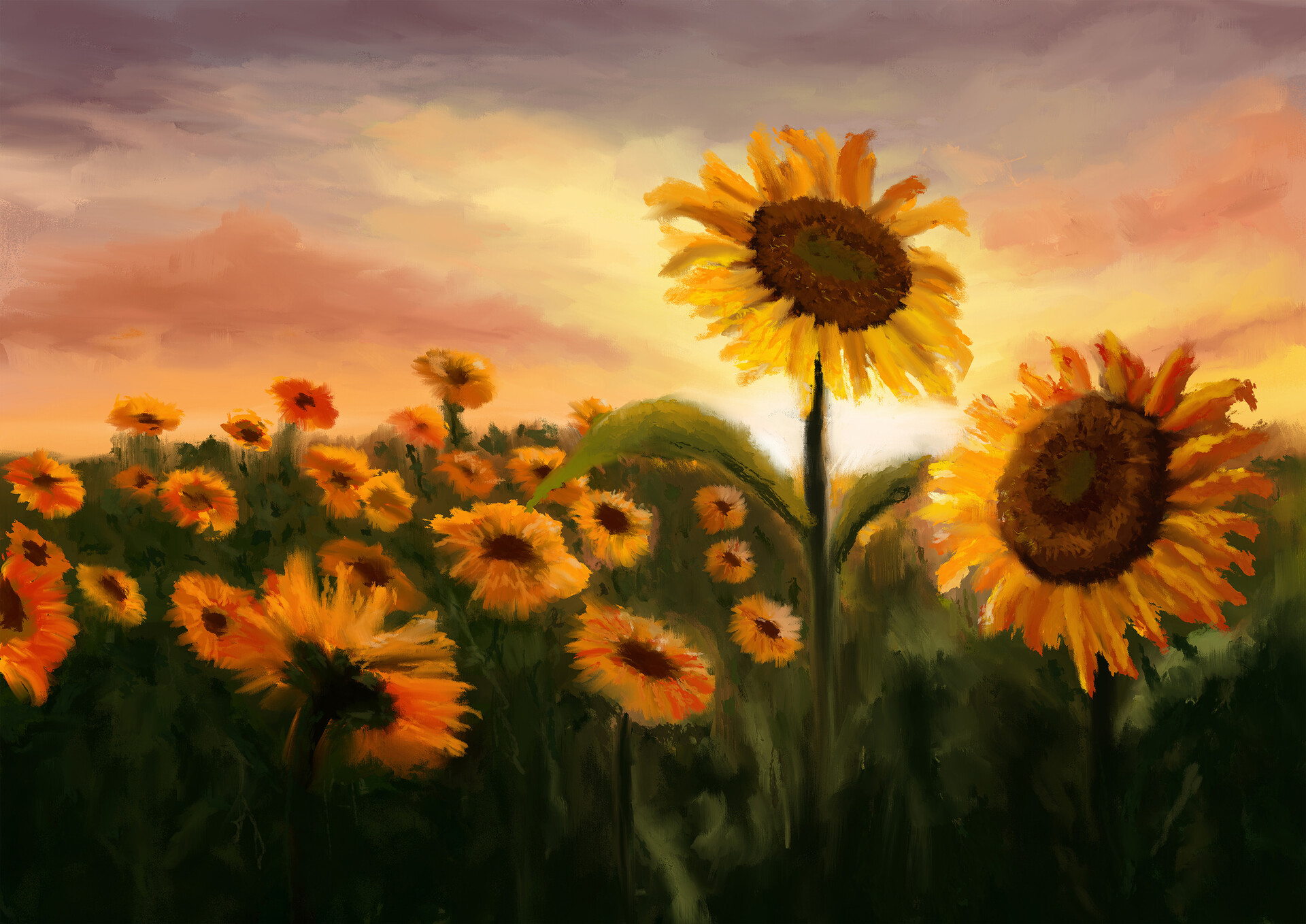 ArtStation - Sunset Flowers