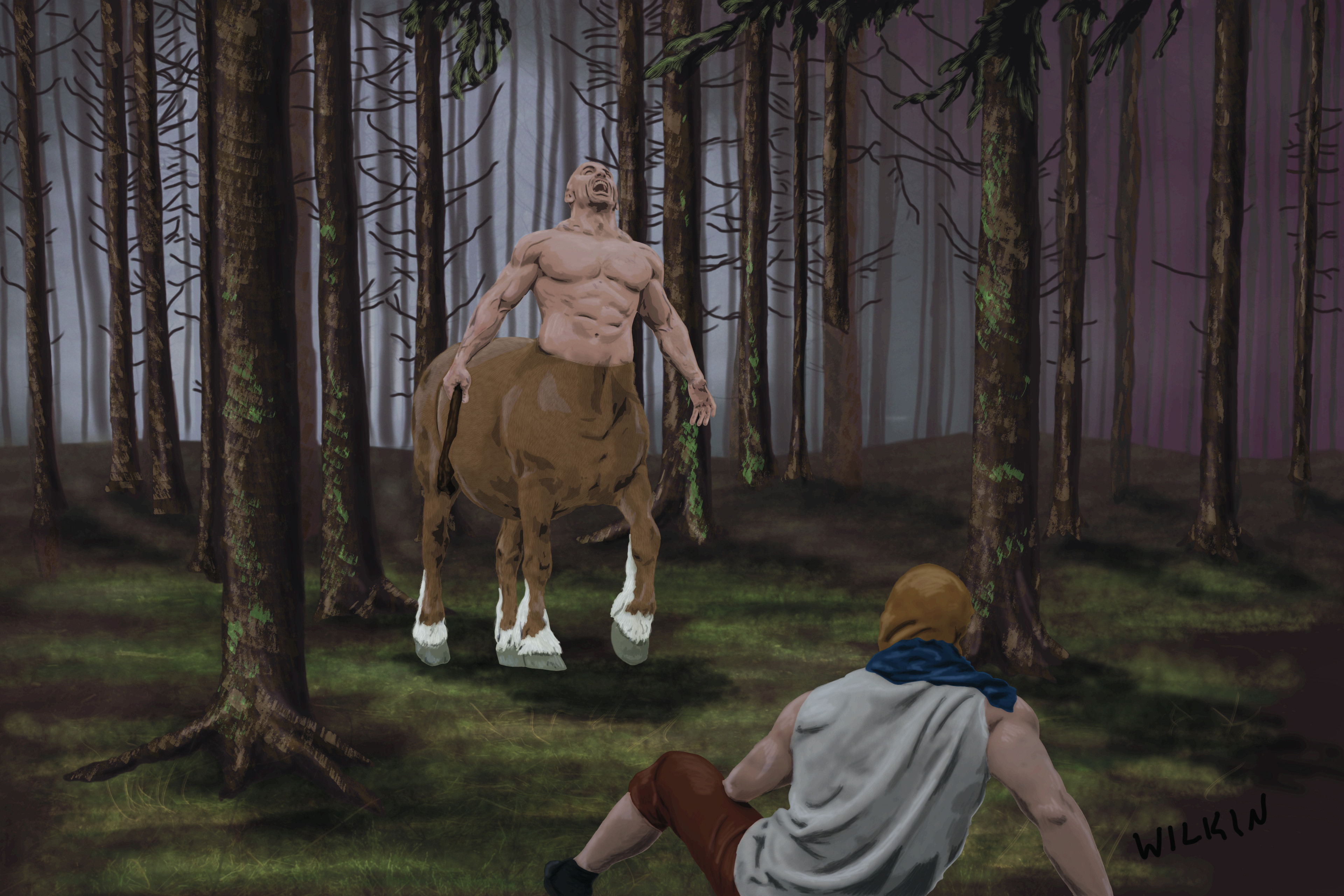 Centaur Attacks Digital Painting.