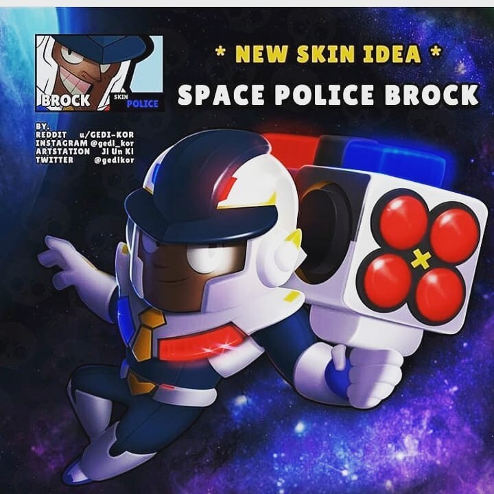 ArtStation - Space Police Brock Brawl Stars Skin Idea