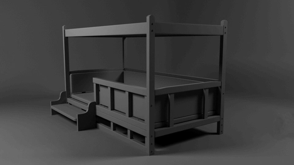 Dog crate bunk bed sales