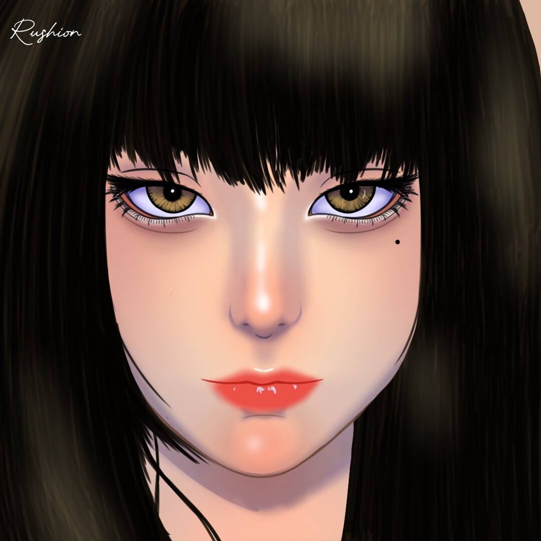 ArtStation Pretty Girl Portrait, SemiRealism Practice (2023)