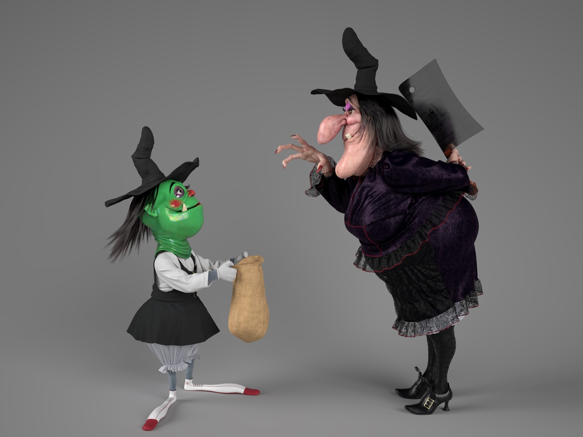 ArtStation "BroomStick Bunny (1956)" Hazel and Bugs